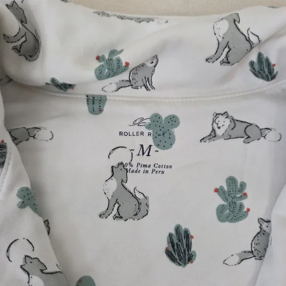 Roller Rabbit Lulu Shorts Set Wolf Coyote Cactus Pajamas Medium Horses Pink - Picture 5 of 13